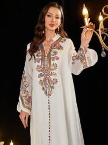Al Najma Vestido elegante y lujoso personalizado para mujeres, con bordados y cuentas, Modesto kaftan