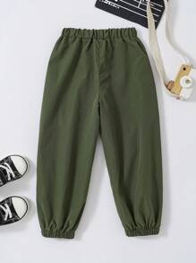 SHEIN Pantaloni casual pentru băiat uni cu talie
