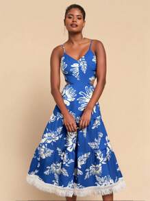 Travachic Women's Long Strap Casual Dress, Simple Elegant Everyday Wear - Blue - View 3