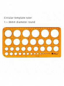 模板测量尺圆形椭圆尺 K 树脂绘图设计家具建筑师模板绘图尺 - 薑色 - 查看 19