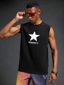 Manfinity Sport Corelite Men's Crew Neck Sleeveless Pentagram Graphic Casual Sports Tank Top