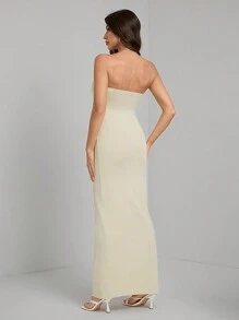 SHEIN Tall 女士优雅纯色高开叉紧身连衣裙