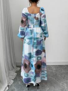 Modelyn Women's Minimalist Casual Dress, For Daily Wear - Blue - View 2