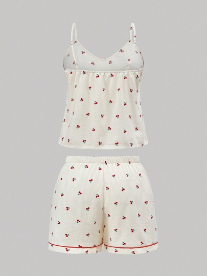 Kawaii Ensemble de shorts détendus et ample de style campagnard et de vêtements d'intérieur, convient pour l'été, grande taille