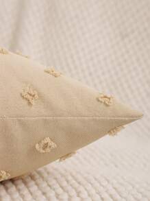 Linen Jacquard Pillow Case, Solid Color For Living Room And Bedroom Decor - Khaki - View 4