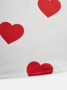 Teens Girl Valentine's Day Contrast Heart Print Dress - Red - View 6