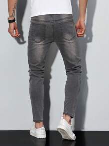 Manfinity Homme Men's Slim Fit Pocket Detail Casual Jeans, Daily Wear