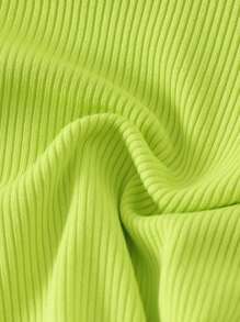 SHEIN Swim Springbreak Halter Bikini Set, Underwire-Free With Tie Side Thong Bottom For Summer Beach Vacation - Lime Green - View 6