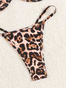 Swim Vcay Swim Summer Beach Vacation Outfits Woman Cheetah Print Heart Bikini Sets - Multicolor - View 4