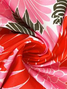 SHEIN Clasi Đầm Maxi In Tua Rua Tay Vai Rộng Viền Vá Nhiều Màu Cho Kỳ Nghỉ Mùa Hè Bãi Biển Size Lớn - Nhiều màu - Xem 8