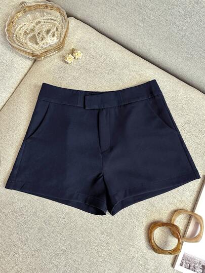 Airaco 女士纯色休闲口袋短裤