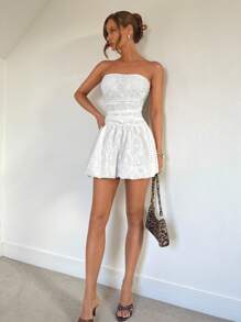 Roylia Fashionable & Sexy Halter Lace-Up Off Shoulder Cutout Knitted Bodycon Mini Dress - White - View 3