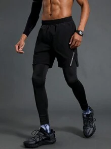 Manfinity Sport Polished بناطيل رياضية كاجوال للرجال ذات خصر مطاطي وجيوب، لون أحادي