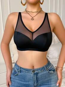 SHAPORA حمالة صدر سوداء خفيفة لا سلك متناهية البساطة - الأسود - مشاهدة 3