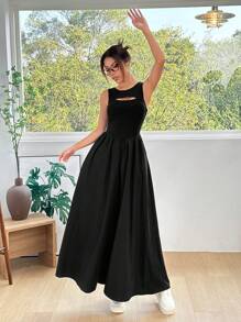 Muchica Women's New Hollow Out Back Dress - Black - View 3