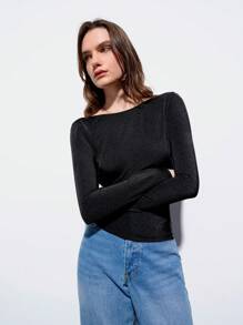 Maija Spring And Summer New Style Black Tight-Fitting Waist Sexy Backless Waist Metal Buckle Women's Tops Urban Modern Elegant Daily Casual Commuting Suitable For Going Out For Vacation Party Party Wedding Date Wear
