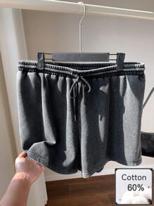 Comfortcana Ropa de mujer de talla grande estilo años 90, shorts de punto vintage con lavado ácido y aspecto desgastado con bolsillos, ropa estilo grunge, ropa urbana, ropa de primavera y verano, atuendo para estudiantes universitarios