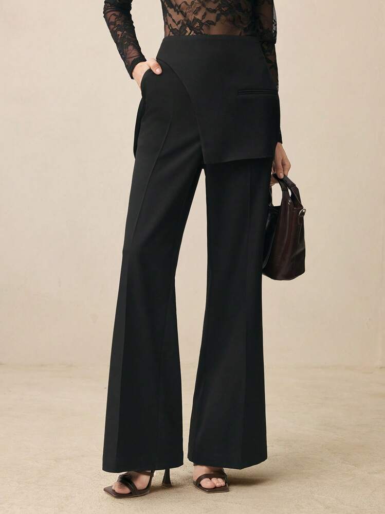 BizChic Black Non-Contrast Women's Straight-Leg Trouser, Work Wear, Spring & Summer - Black - View 5