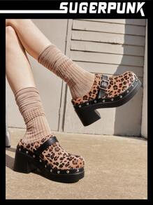 Sugerpunk Women's Fashionable Black Backstrap Wooden Clog Platform Slingback Shoes Spring Shoes Spring Break Easter Prom Heels - Brown - View 6