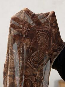 Vivid Eden Women's Fashion Holiday Paisley Print Bell Sleeve Cropped T-Shirt,Summer Clothing,Vacation Style,For Beach Vacation