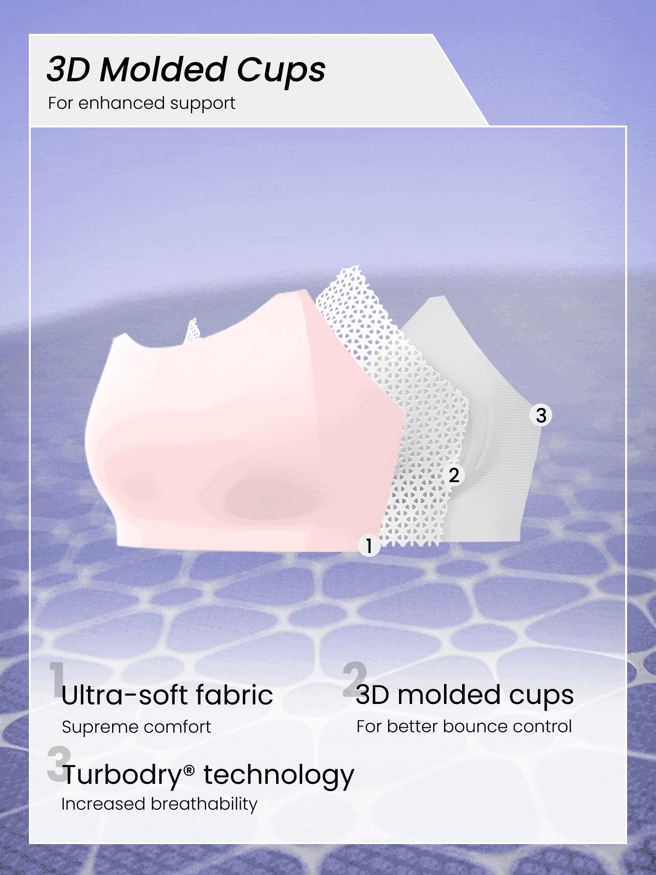 GLOWMODE 高支撑前拉链扣式工字背心运动文胸健身房健身运动背心速干吸湿排汗 - 粉色 - 查看 2