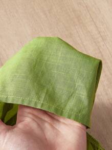 SHEIN 女婴妈妈和我度假宽松绿色吊带连体裤，休闲可爱的家庭装 - 綠色 - 查看 5