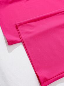 少女紫红色直筒紧身衣和连体裤，散发青春活力，兼具时尚与优雅 - 玫紅色 - 查看 9