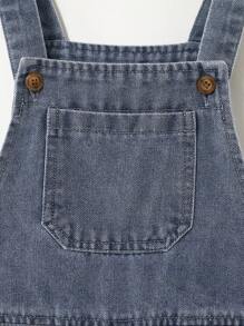 小男孩个性化百搭舒适休闲度假街头酷炫时尚无弹力薄款牛仔背带裤，春秋