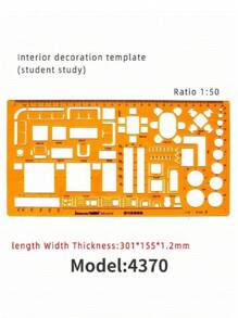 模板测量尺圆形椭圆尺 K 树脂绘图设计家具建筑师模板绘图尺 - 薑色 - 查看 23
