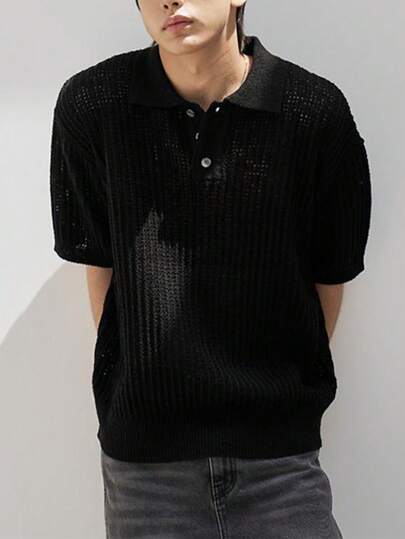 Manfinity CasualKnits 男士休闲纯色短袖针织毛衣