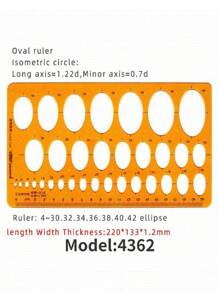 模板测量尺圆形椭圆尺 K 树脂绘图设计家具建筑师模板绘图尺 - 薑色 - 查看 16