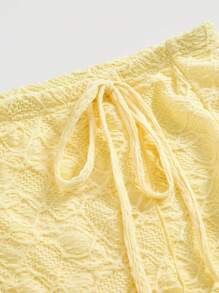 SHEIN MOD Women Yellow Vacation 2 Pieces Set: Camisole And Mini Skirt, Summer Clothes Women Two Pieces Outfits - Yellow - View 4