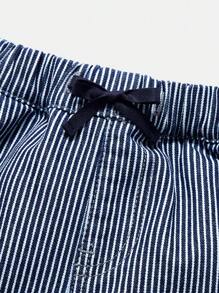 Quần Jeans Carpenter 100% Cotton, Co Giãn, Có Dây Rút, Cạp chun, Màu Xanh/Trắng, Không Thể Thiếu Cho Bé Trai Thường Ngày, Đường Phố, Phong Cách Thể Thao, Cả Năm - Rửa nhẹ - Xem 3