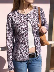 INAWLY Leopard Casual Jacket For Women, Autumn/Winter Fall Cloth For Women - Multicolor - View 6