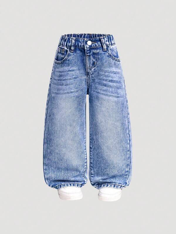 SHEIN Young Boy Loose Straight Leg Casual Denim Jeans
