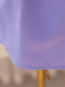 SHEIN Glamorique Kids Baby Girls Spring/Summer Embroidered Mesh V-Neck Spaghetti Strap Bowknot Belt Mesh Dress,Easter - Purple - View 8