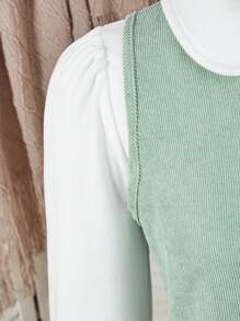 2pcs/Set Tween Girls Casual Long Sleeve Top And Dress Set - Mint Green - View 7