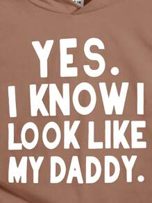 SHEIN Leap Crew Baby Boy/Girl Khaki Casual Versatile Letter Graphic Sleeveless Hoodie & Shorts Set, Comfortable Summer Outfit - Multicolor - View 4