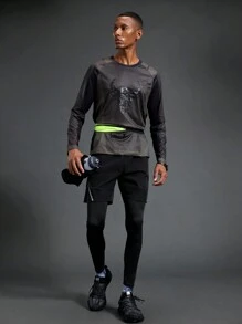 Manfinity Sport Polished بناطيل رياضية كاجوال للرجال ذات خصر مطاطي وجيوب، لون أحادي