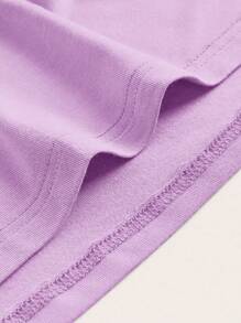 Muchica Two-Piece Set Women's Solid Color Slit Pleated Minimalist Fitted Bodycon Knit Dress - Lilac Purple - View 4