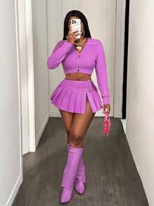 BamGleam Women's Solid Color Front Button Long Sleeve Slim Fit Casual Sweater Fall Cloth For Women - Pink - View 4