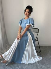 Modelyn 女士混纺面料收腰 A 字形连衣裙