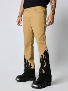 ROMWE MEN Street Life Męskie proste jeansy z kieszeniami z przodu i guzikami, codzienne noszenie