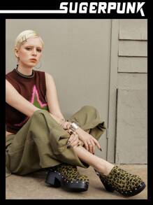 Sugerpunk Women's Fashion Black Backstrap Wooden Clog Platform Slingback Shoes Spring Shoes Spring Break Easter Prom Heels - Green - View 7