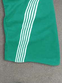 Aesthetic Post--Loose Fit Men's Slogan Graphic Drawstring Waist Green Sweatpants - Cadet Blue - View 5