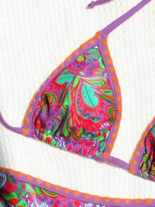 Swim Vcay Bộ bikini cổ yếm in hoa cho nữ đi nghỉ mát mùa hè ở bãi biển - Nhiều màu - Xem 3