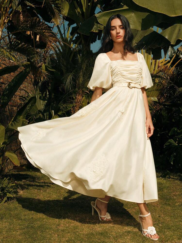 Spring/Summer New U-Neck Mid/Long Dress For Women, Party And Holiday Sundress