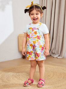 Cozy Pixies 1 双夏季时尚基本款可爱轻便舒适小女孩花朵彩色粉色婴幼儿平底凉鞋