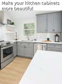 5 件/10 件橱柜把手，黑色橱柜把手，铝合金厨房橱柜把手，梳妆台抽屉单孔抽屉把手 - 黑色 - 查看 6