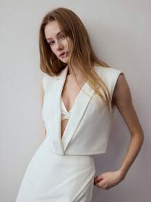 MOTF STUDIO LAPEL COLLAR WAISTCOAT - White - View 2